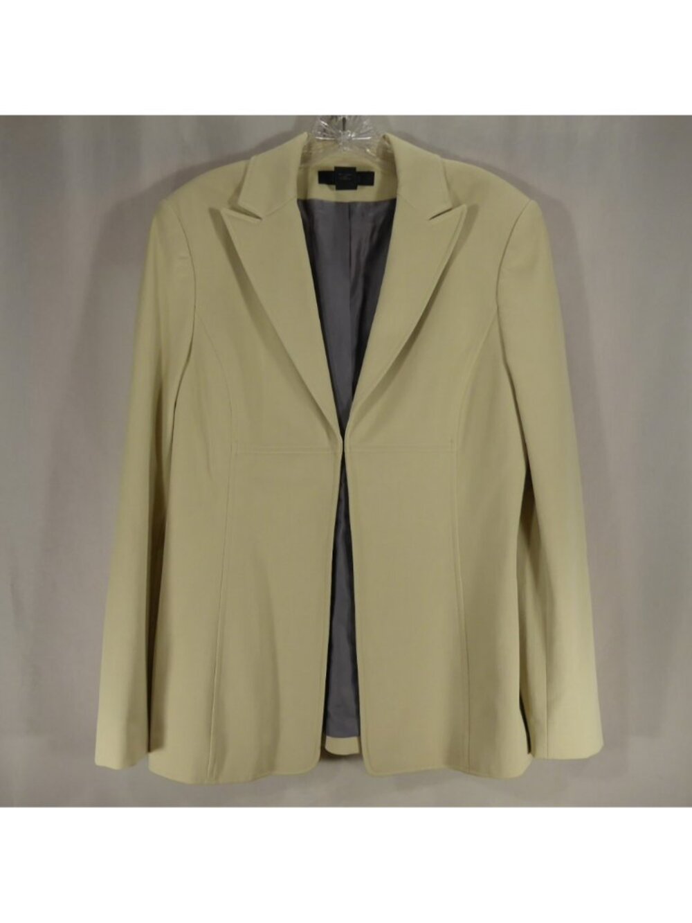 The Limited Stretch Womens M Cream Beige Blazer Jacket Lined Hook & Eye Career